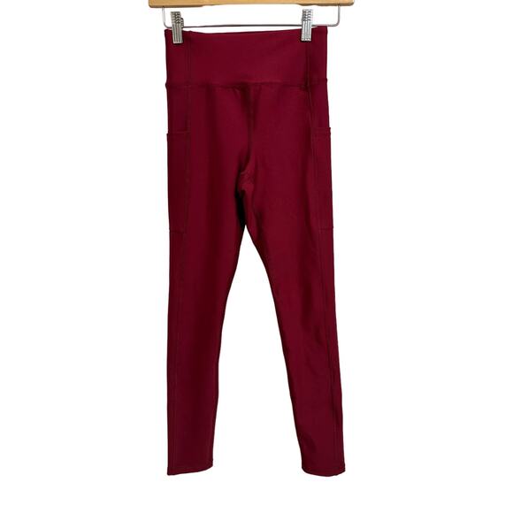Calme johnny was endurance high waisted maroon leggings size XS NEW - Picture 1 of 6